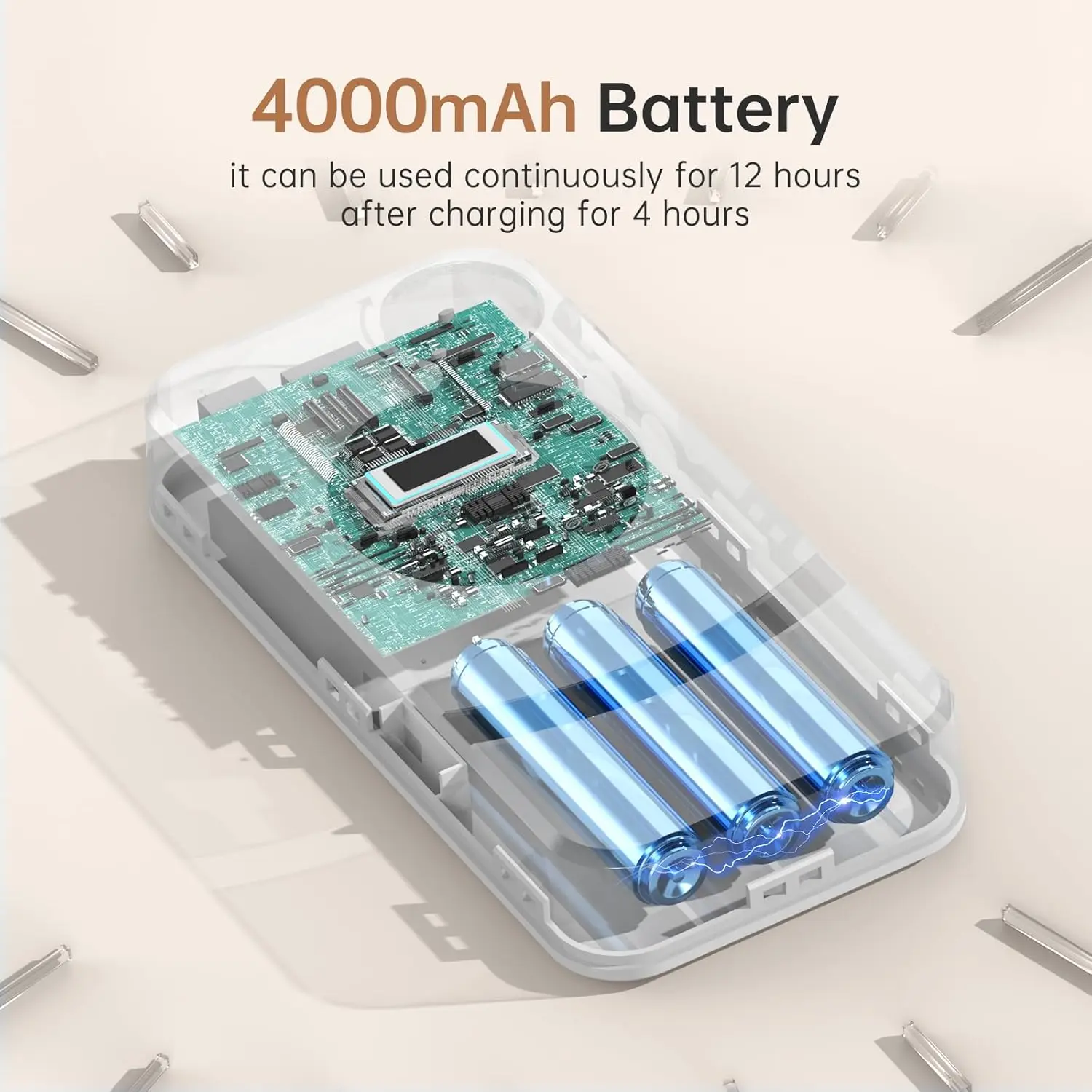 مثقاب أظافر كهربائي، 40000 دورة في الدقيقة، قابل لإعادة الشحن مع 12 قطعة لأظافر الأكريليك والجل، مجموعة ملفات إلكترونية (AB White Diamond) #5