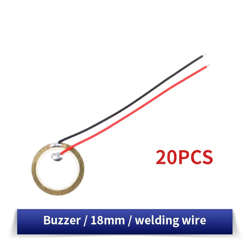 5/10/20 Buah Buzzer Piezoelektrik Piezo Keramik Pelat Wafer Elemen Piezo Diameter 12MM 15MM 18MM 20MM 27MM 35MM 50MM dengan Kawat