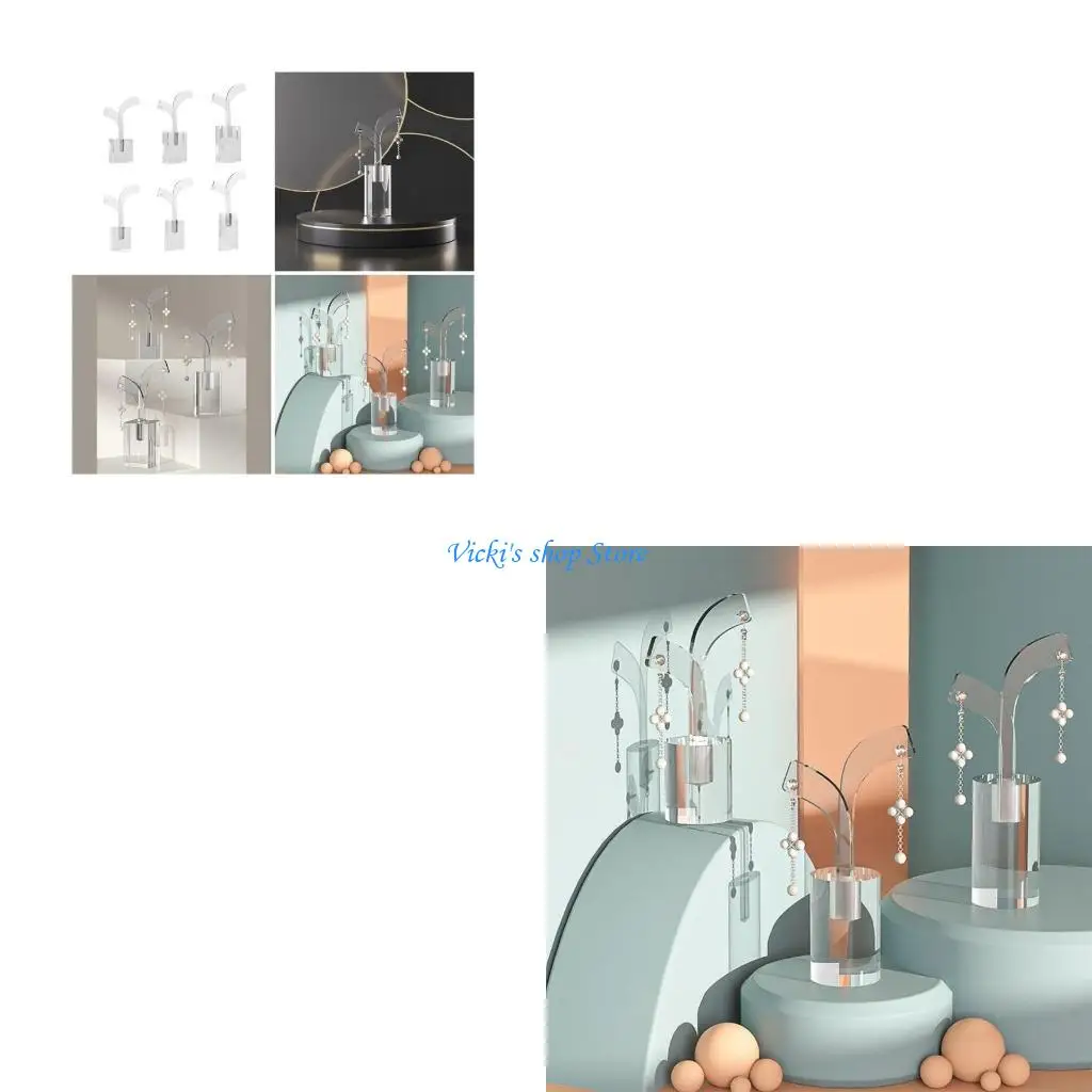 

3 Count Clear Acrylic Jewelry Stand Portable Jewelry Organizers Earrings Display Holder Suitable for Earrings Display