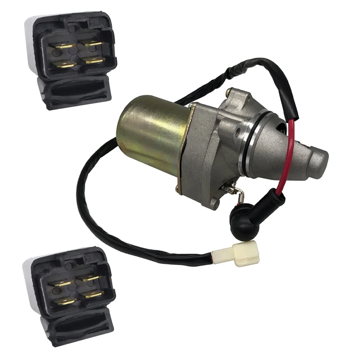 

Starter Motor & Relay for Suzuki ATV LT80 Quadsport 1987-2006 Kawasaki ATV KFX80 2003-2006, 31100-40B01 31100-40B00