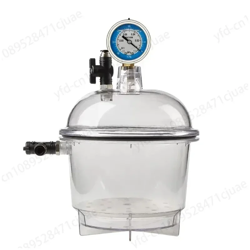 

Laboratory Plastic Vacuum Dryer Transparent Vacuum Drying Vessel Polycarbonate Storage Tank Ball Valve Pressure Gauge 150MM