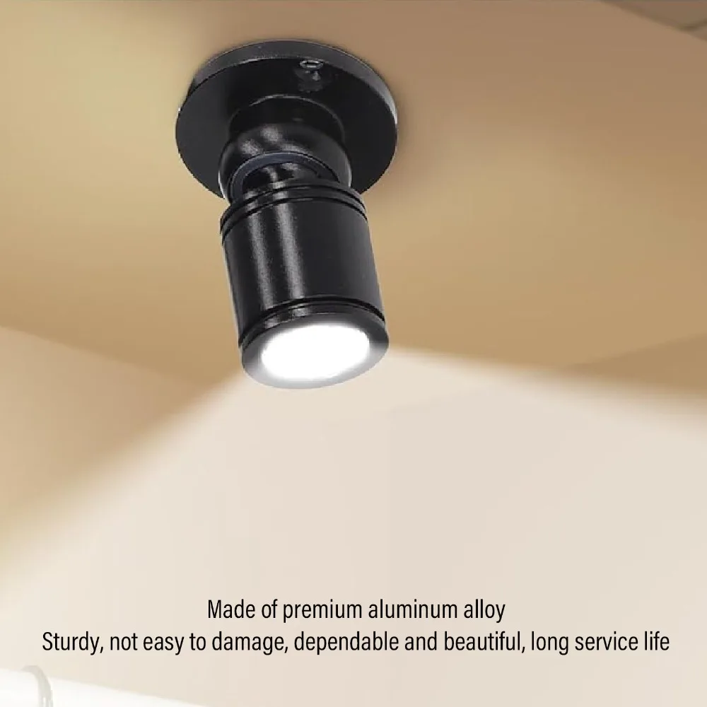 5V USB Powered LED Spotlight 1W Aluminum Alloy Spotlight Neutral Light 4000K 4.92ft Cable LED Display Light Shelves