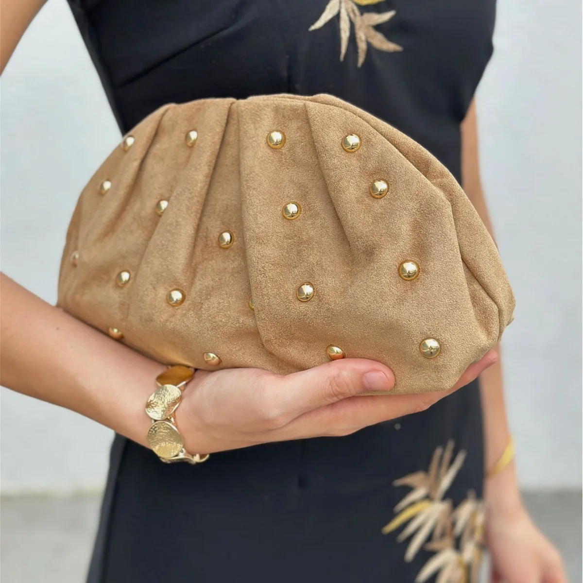 

Fashion Folds women Clutches velvet rivet design Lady Handbag Python Banquet Evening Bag Ladies Clutch Purses bolsas