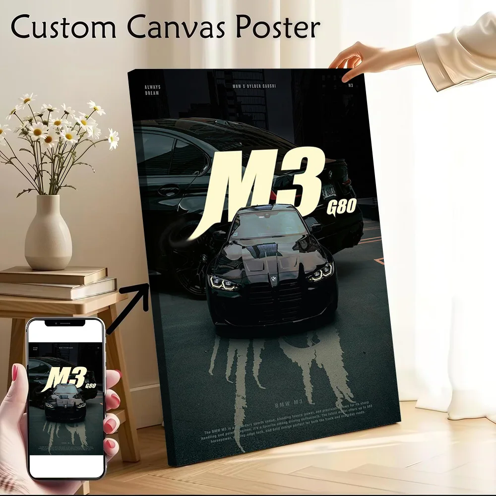 Sportwagen M3 G80 Poster Leinwand Wandkunst Personalisierter Druck Moderne Malerei Perfektes Geschenk für Dekorative Bilderrahmen Raumdekoration