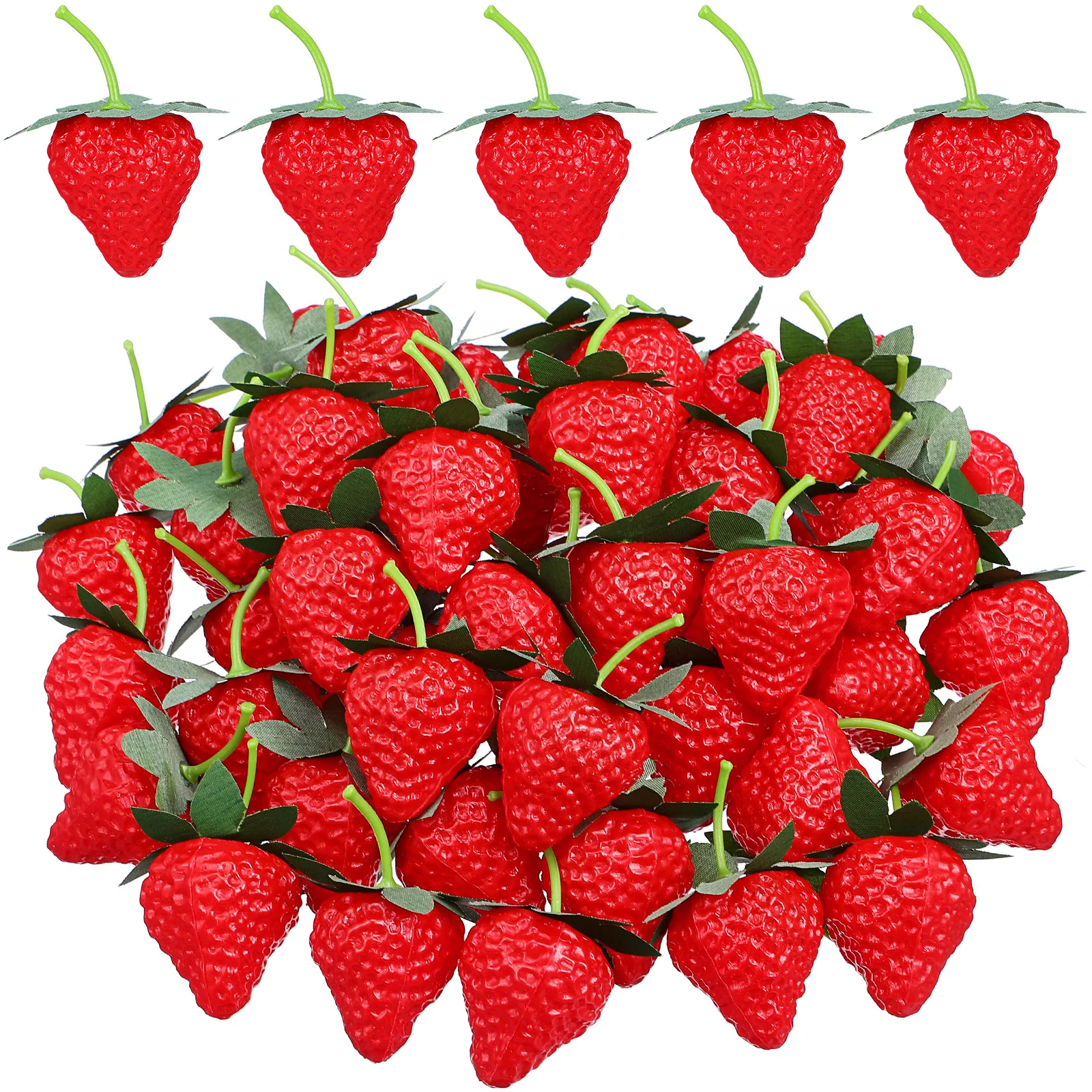 

50 Pcs Strawberry Simulated Model Strawberrys 600X350X300CM Plastic Artificial Fruits Decoration