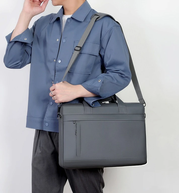 New Men's Briefcase, Thickened Large-capacity Computer Bag, Water-resistant Business Office Bag, Casual and Fashionable Handbag