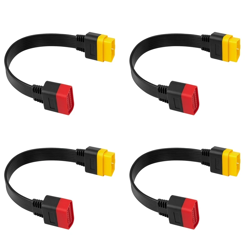 4X New OBD OBD2 Extension Cable Connector For Launch X431 V/Easydiag 3.0/Mdiag/Golo Main 16Pin Male To Female Cable 36Cm