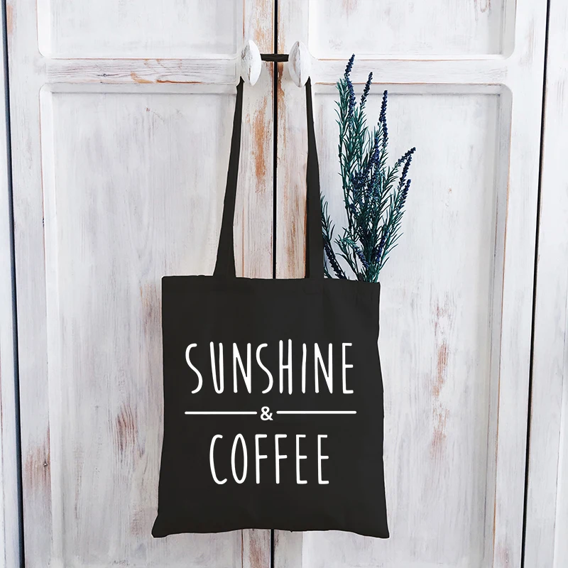 Sunshine Coffee Canvas Bag Cartoon Vacation Travel Shopping Bags Eco Friendly Products Bag Sunshine Canvas Tote