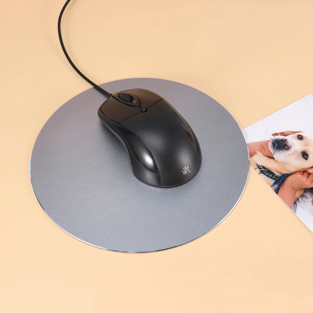 

200x200mm Aluminum Round Mouse Pad Precision Tracking Surface Anti-Skid Bottom for Computer Desktop Notebook Gaming Rosy Gold