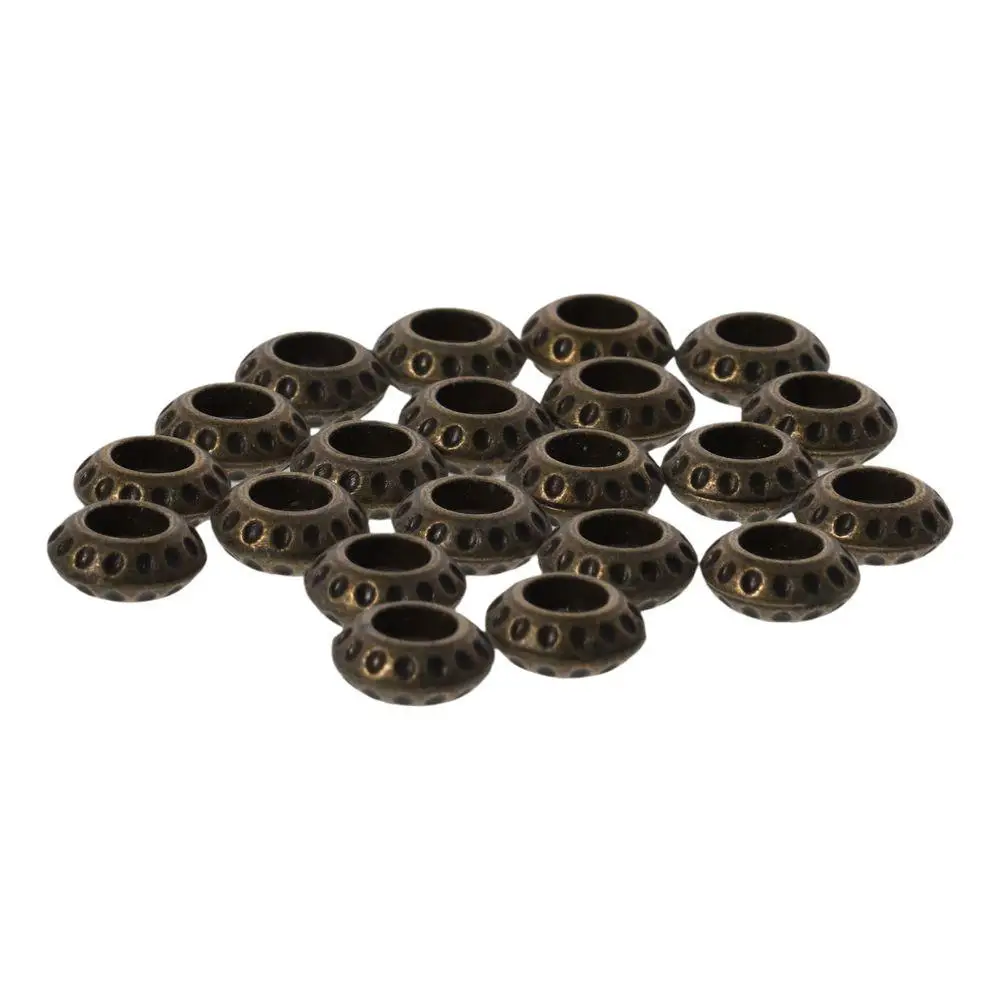 Large Hole Rondelle Zinc alloy Spacer Beads Bronze Antique Bronze Beads Spacer Beads for Crafts Jewelry Accessories