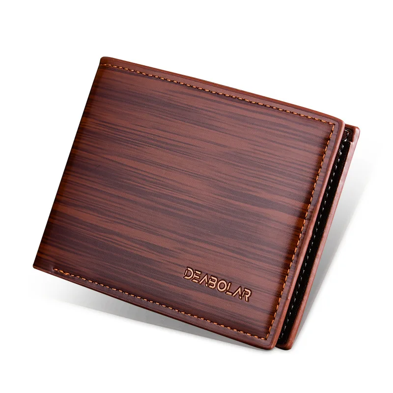 

Retro Men Business Card Holder Pu Leather Large Capacity Card Wallet Money Clip Pouch Simple Short Luxury Purse