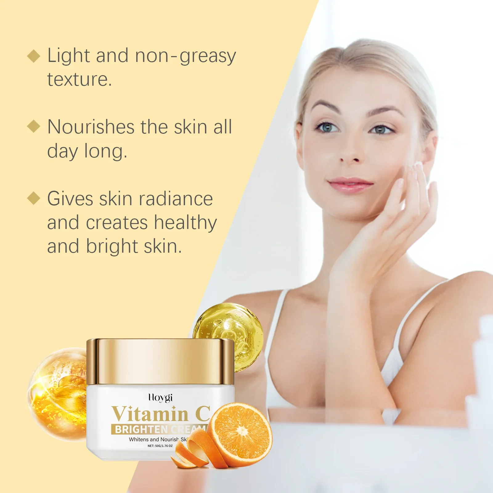 

Vitamin C Cream, Suitable for All Skin Types Moisturizes and Brightens Shrinks Pores, Reduces Fine Lines and Enhances Elasticity