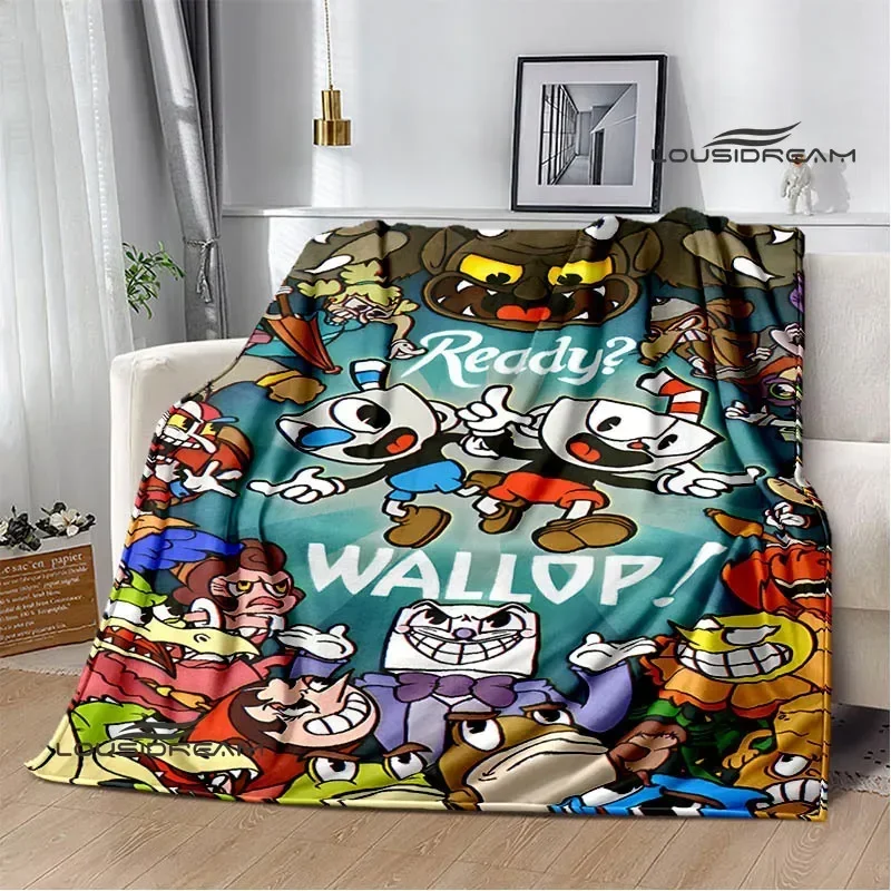 

Cuphead Anime Printed Blankets Fashion Warm Beautiful Blankets Flannel Soft And Comfortable Blanket Home Travel Birthday Gift
