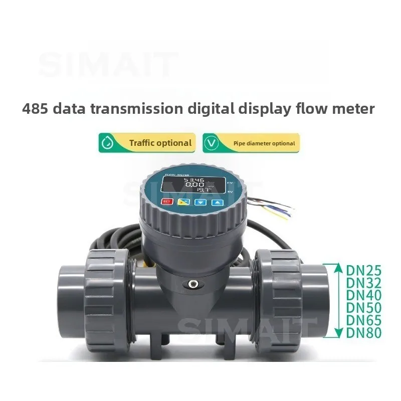 DN25-65 Digital Water Meter Sewage Pipe Agriculture and Forestry Irrigation Large Pipe Diameter Flow Sensor, RS485 Communication