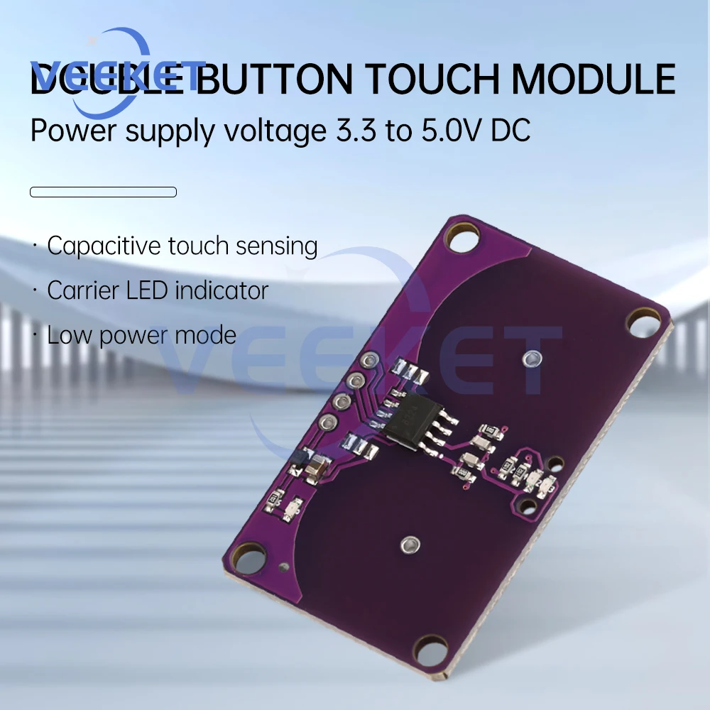 Dual-Button Touch Sensor Module Household Capacitive Touch Proximity Sensor Key Switch Panel About 0-5mm Suitable For Arduino