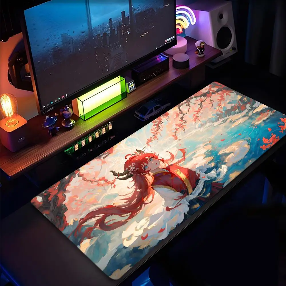 

Classic anime girl Mouse Pad Lock Edge Mouse Pad Computer Mousepad XXL Padmouse Gamer Laptop Keyboard Mouse Mats Carpet