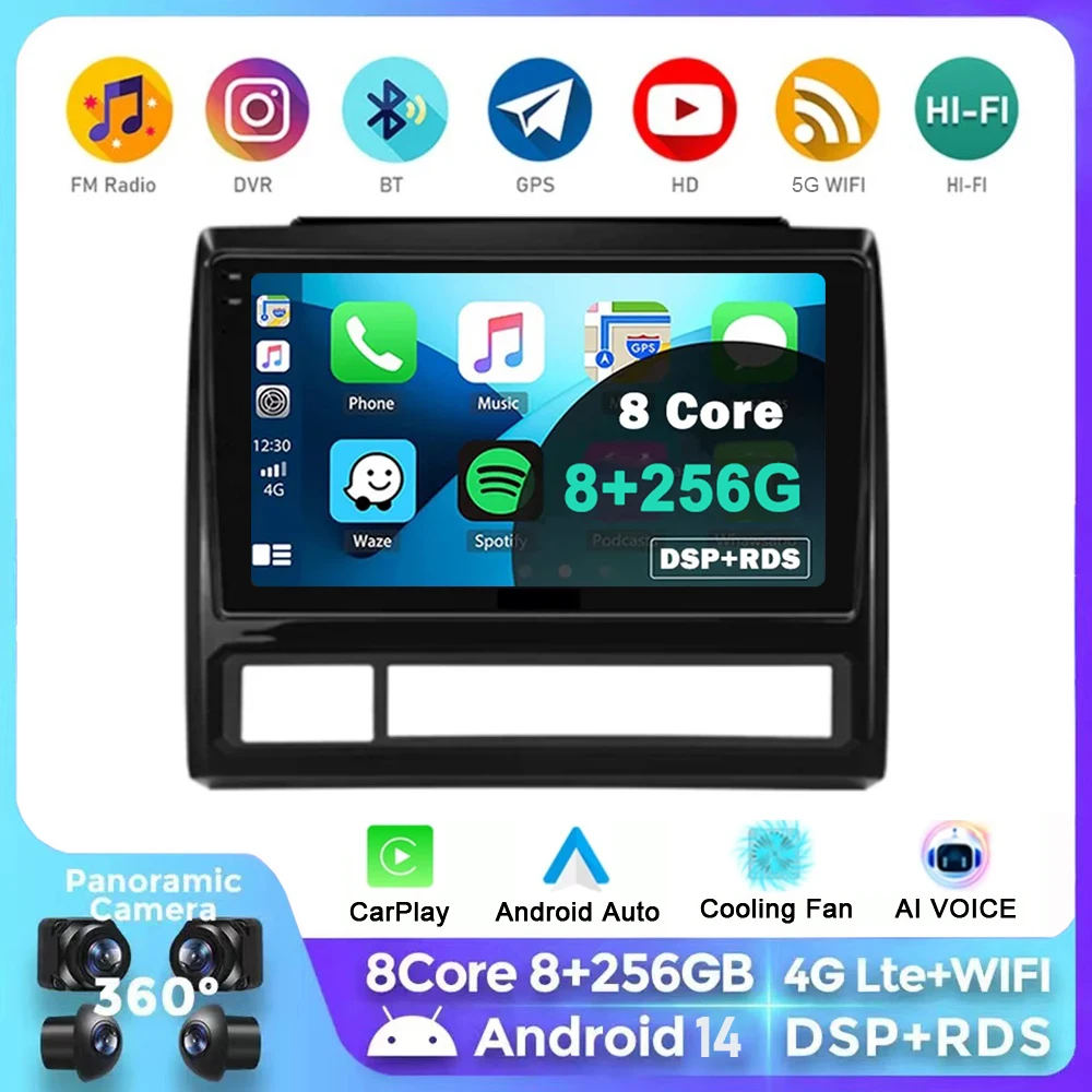 

Android 14 Carplay Car Radio For Toyota Tacoma 2 N200 Hilux 2005 - 2013 Navigation Multimedia GPS Player Stereo WiFi+4G video BT