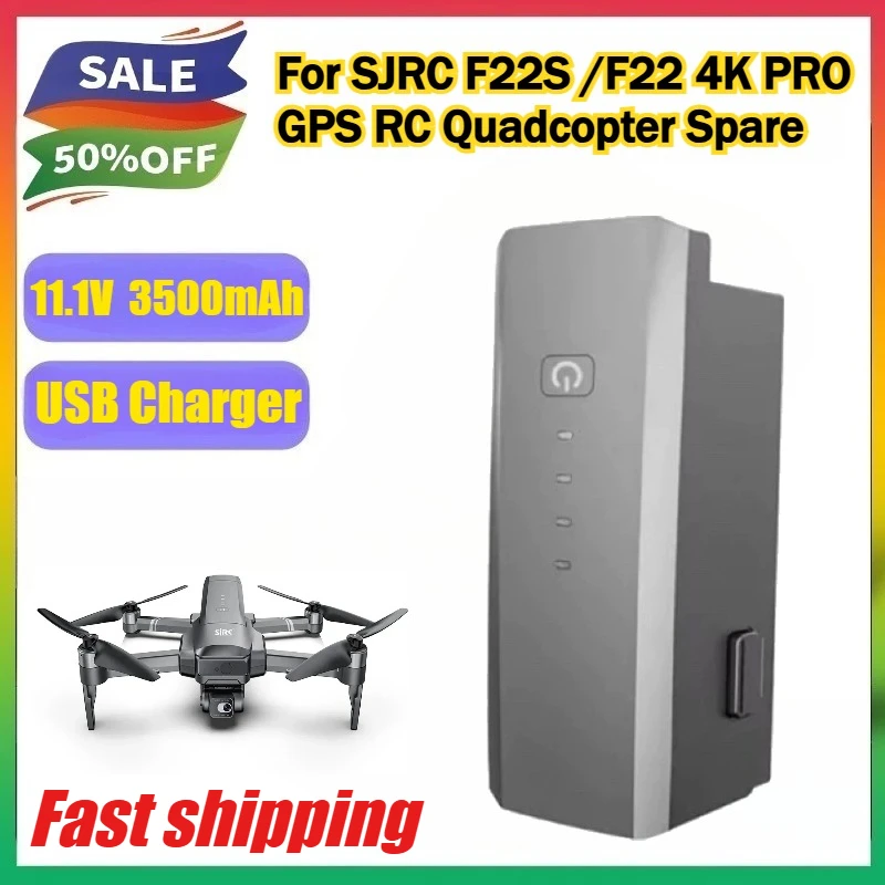 

11.1V 3500mAh Drone Batterys for SJRC F22S /F22 4K PRO GPS Battery USB Charger Propeller RC Quadcopter Spare Parts