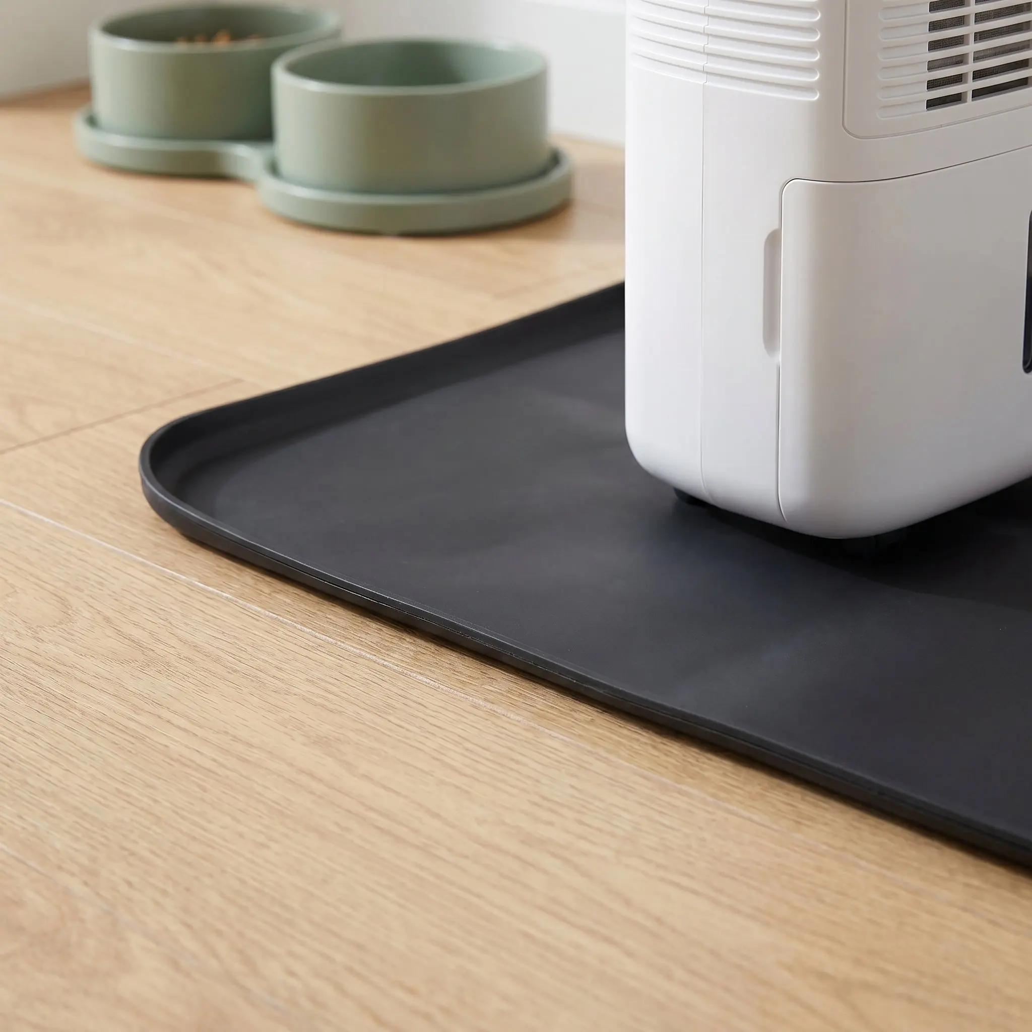 Non Slip Black Silicone Drip Tray Rectangular Mat for Dehumidifier Humidifier Coffee Machine Espresso Maker Kitchen Counter