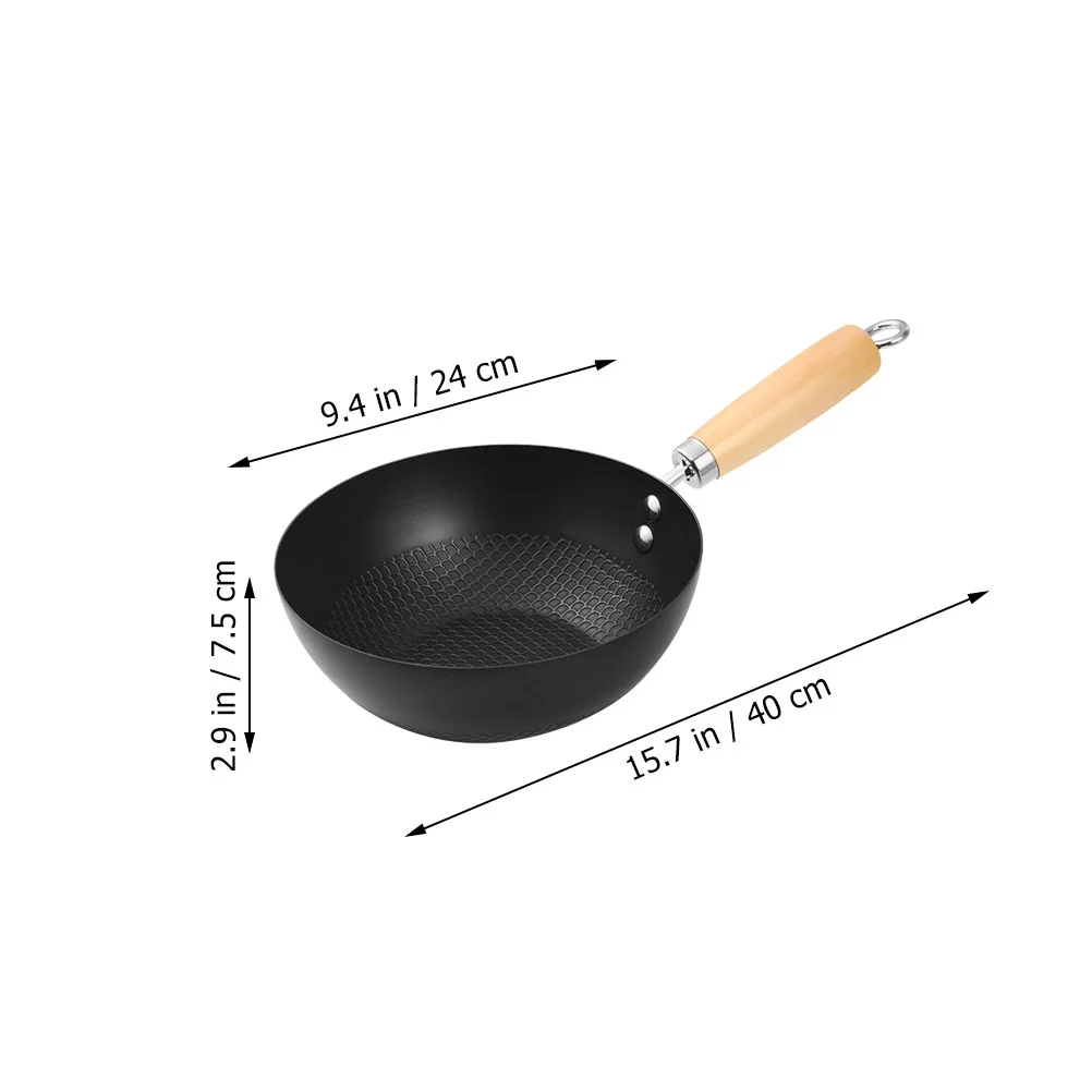 Small Wok Household Cast Iron Wok Non-stick Wok Steak Auxiliary Food Pan Gas Stove Induction Cooker Food Frying Kitchen