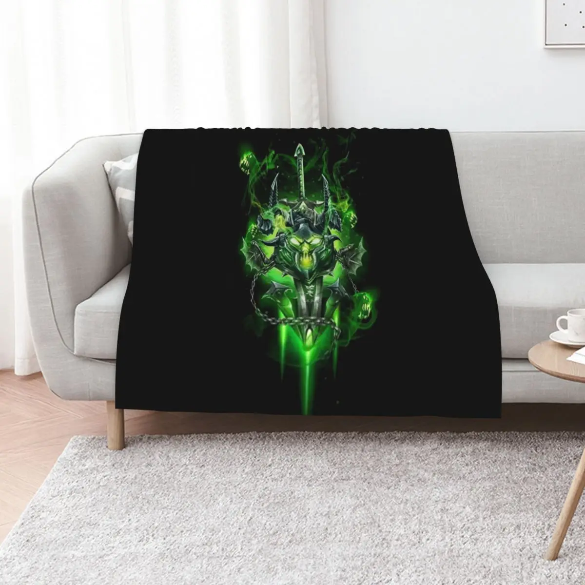 Unholy Death Knight Design Throw Blanket Cozy Warm Blanket for Bed Room Decor