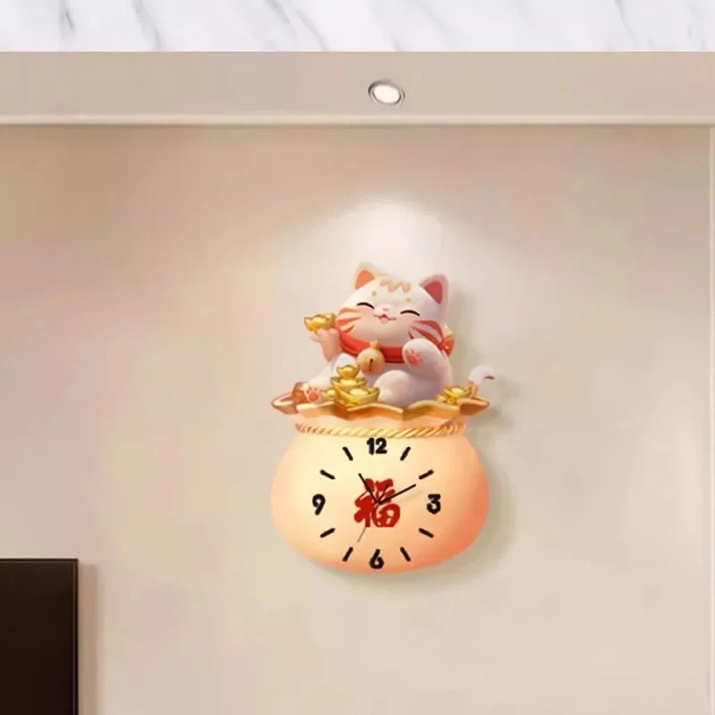 Bedrooms Luminous Wall Watch Xenomorph Cat Pink Design Silent Simple Creative Wall Clocks Aesthetic Reloj Pared Home Decoration