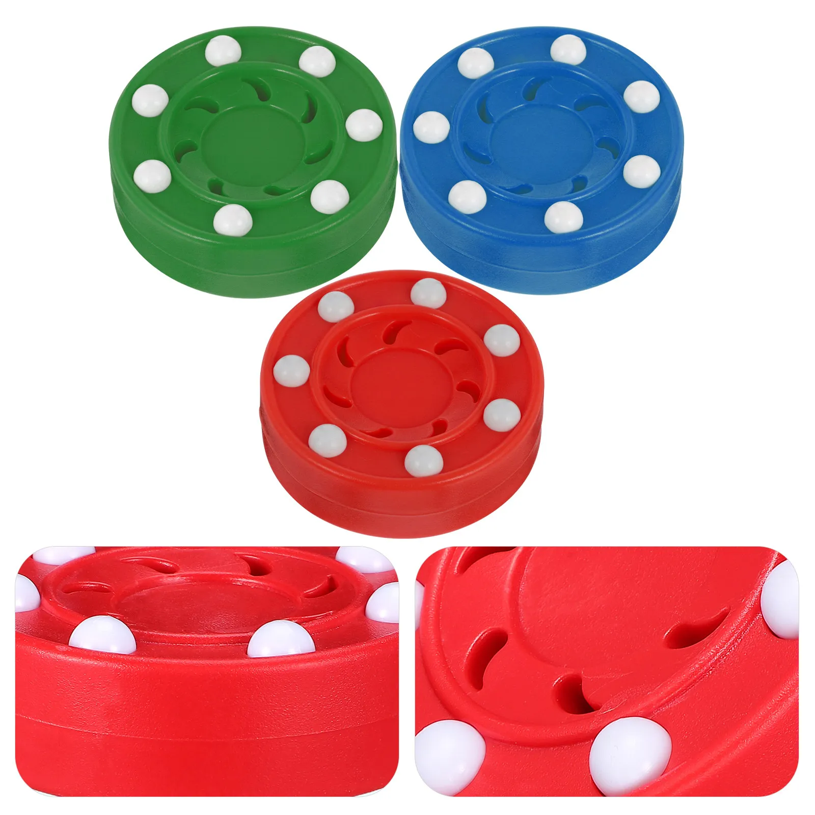 3pcs Lightweight Street Roller Hockey Pucks for Outdoor Asphalt Driveway Training & Team Practice