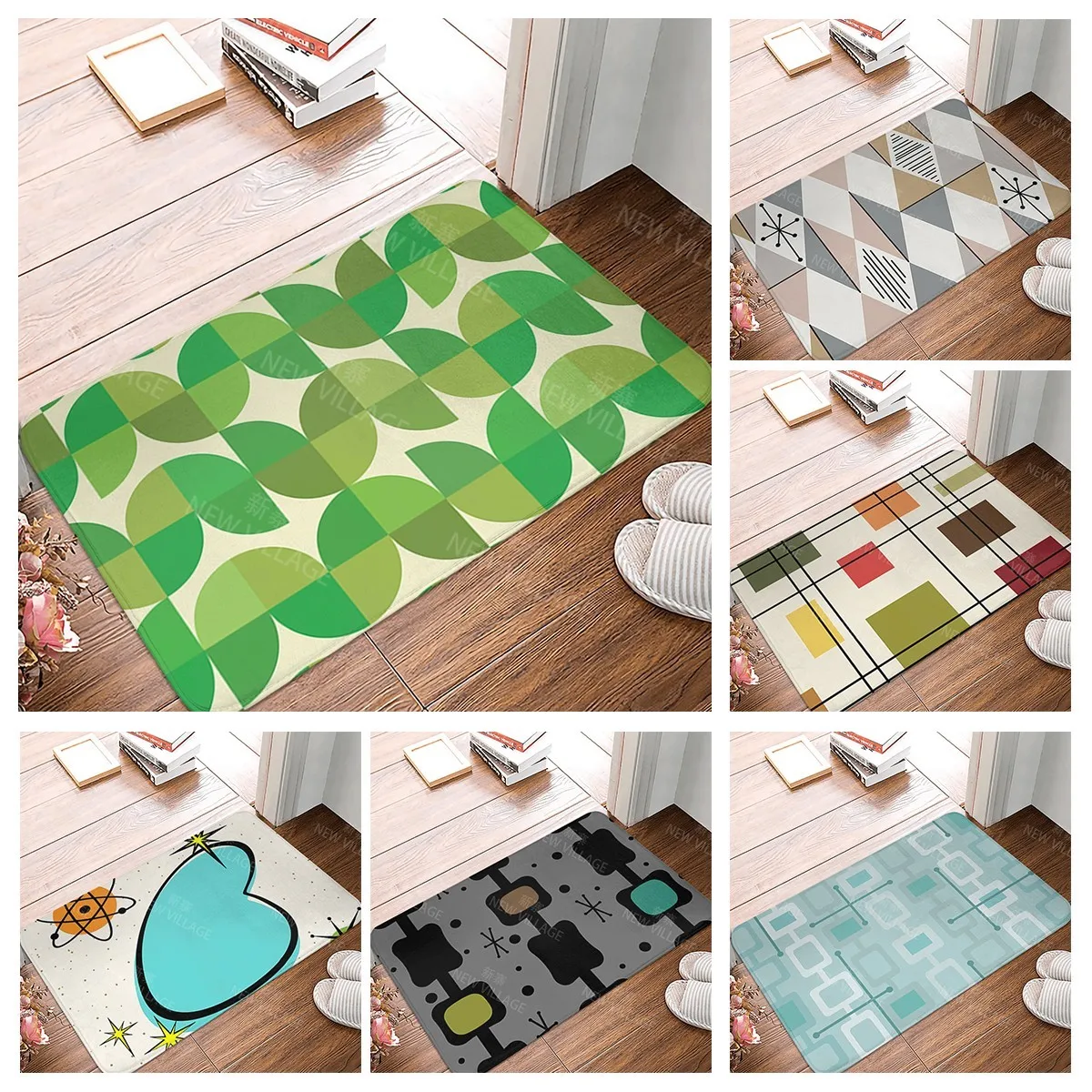 Anti-slip Bath Mat Bathroom Small Rug Shower Mat Home Decor Door Mat Kitchen Bedroom Entrance Room Mats boho abstract morandi