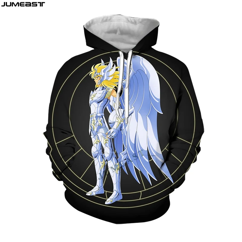 Jumeast Men\'s HoodiesCartoon Anime Saint Seiya Women\'s Sweatshirt 3D Oversized Coat Streetwear Tracksuit Spring Autumn Pullover