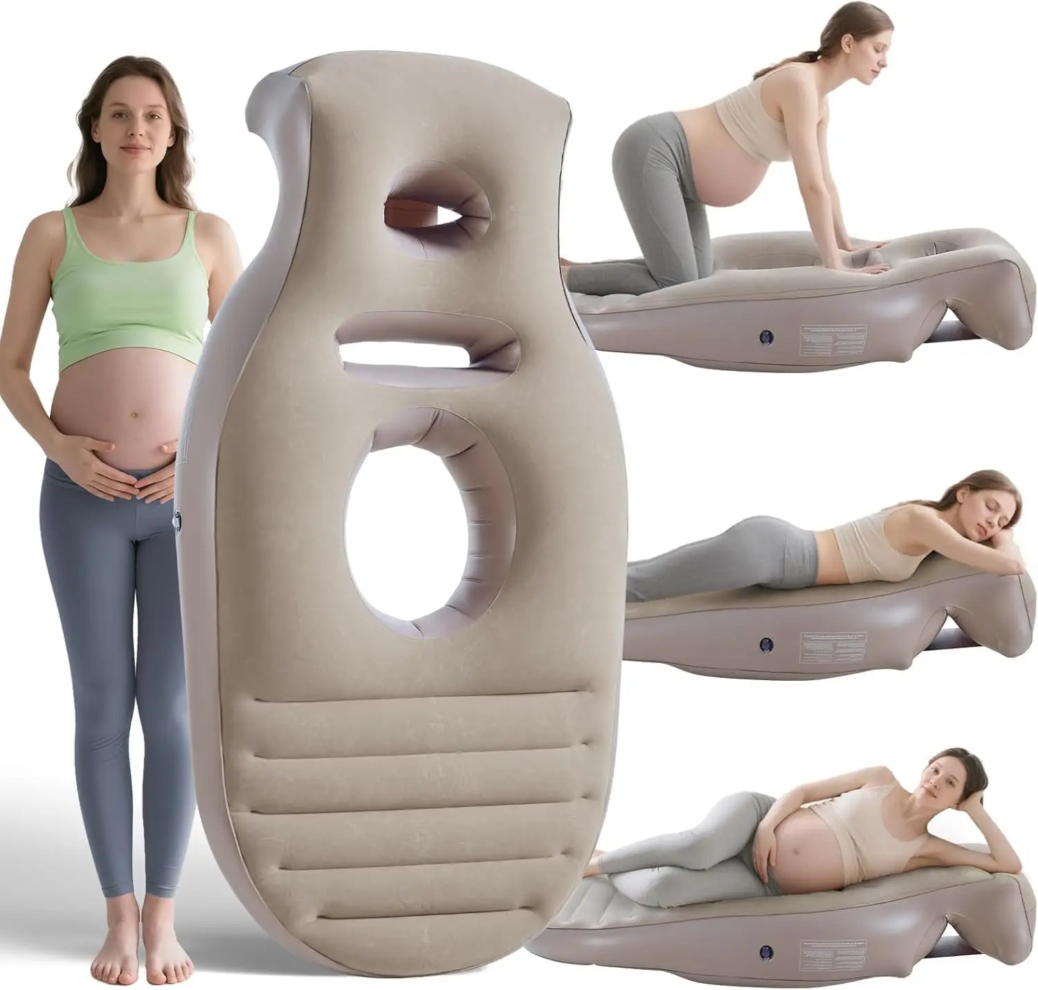 

Inflatable Full Body Pregnancy Pillow, Maternity Airbed with Belly Hole for Comfort, Prone Sleeping Support for Pregnant Women