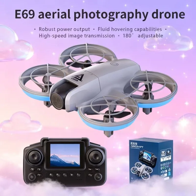

New E69 advanced drone, with high-definition dual cameras, optical flow hovering, night vision lights, trajectory flight, quadco