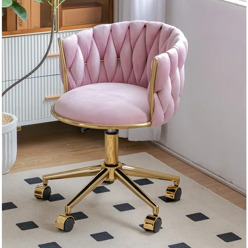 Ergonomic Velvet Upholstered Makeup Chair for Home Beauty Studio, Nail Salon, and Dressing Table Use