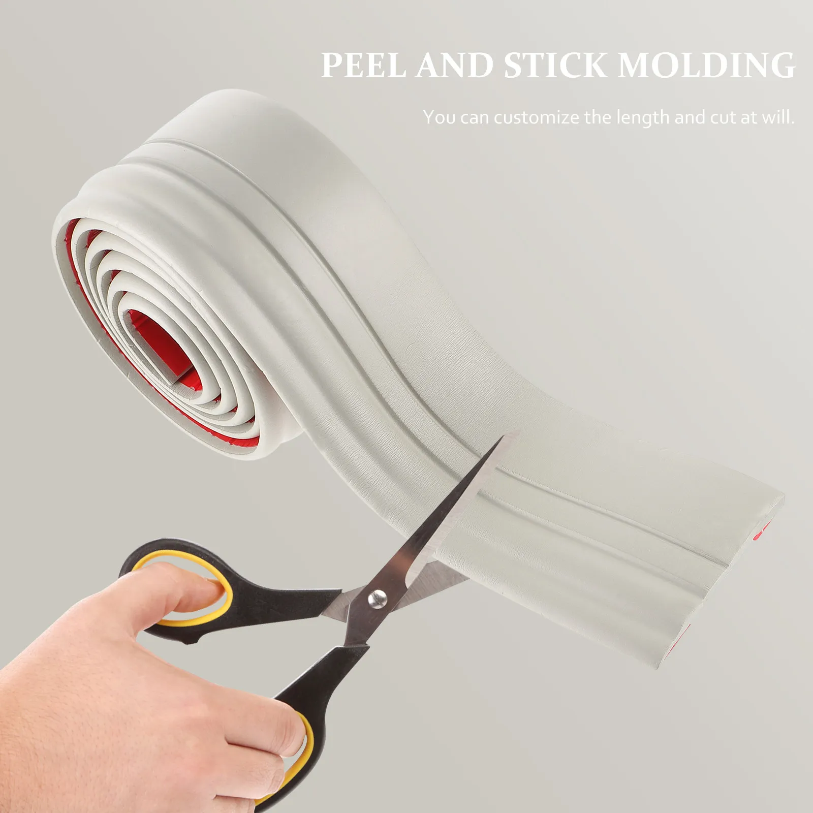 

1 Roll Self Adhesive Baseboard Molding Peel and Stick Floor Baseboard Trim Seam Wall Waistline Decoration Waterproof