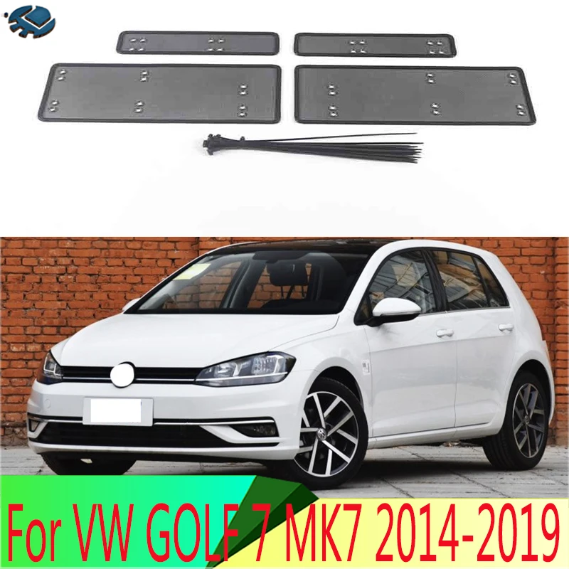 Middle Screening Mesh Front Grille Mesh For VW GOLF 7 MK7 2014-2019 Front Grille Net Cover Stainless steel Accessories