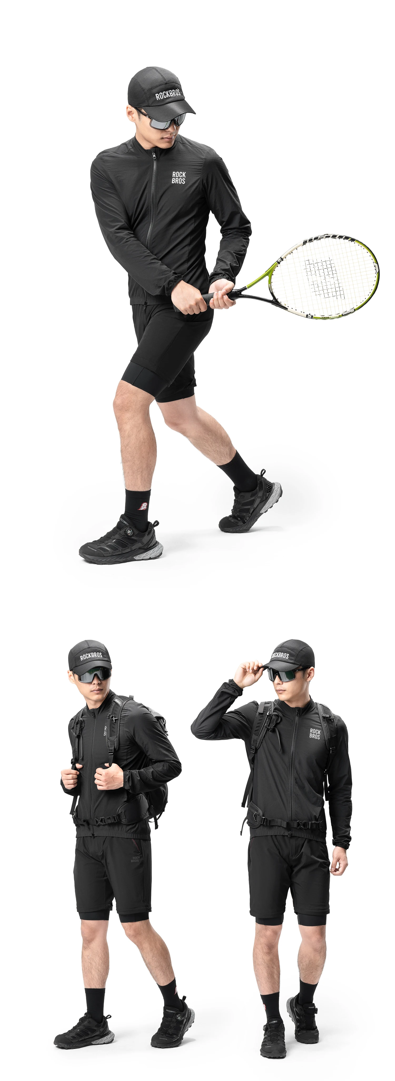 ROCKBROS Fahrradjacke Winddicht Reflektierend MTB Fahrrad Windjacke Leichte Sonnenschutz Wanderjacke Sportbekleidung – Detail 8