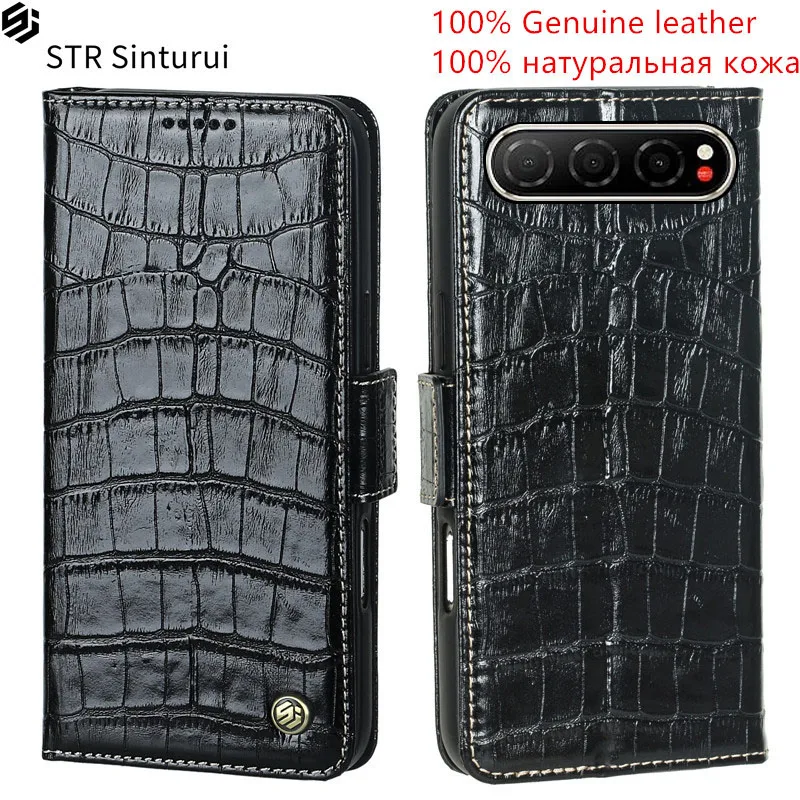 

STR Genuine leather crocodile grain card Slot Wallet Cover For ZTE nubia Air Music Focus 2 Ultra Pro Neo shockproof phone Case