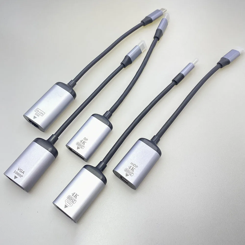 محول USB من النوع C إلى HDMI 8K USB C إلى DP DisplayPort miniDP 4K VGA لأجهزة الكمبيوتر المحمول MacBook TV Box PS5 Switch iPad Galaxy