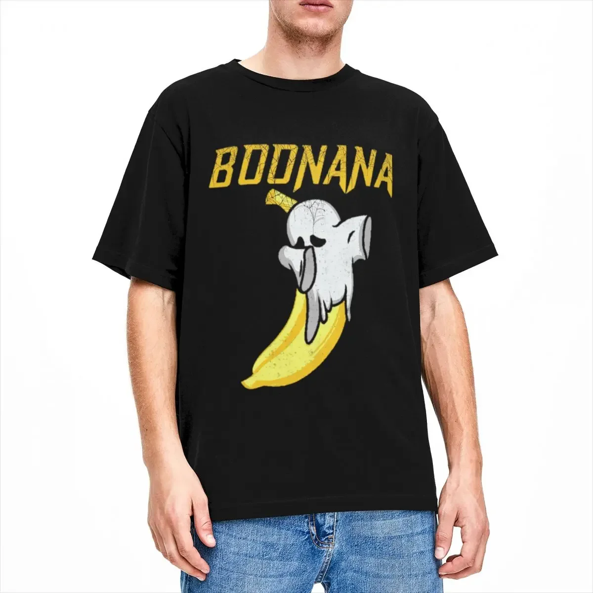 Men Women's Shirt Funny Boonana Ghost Halloween Merchandise Funny 100% Cotton Short Sleeve T Shirt Crew Neck Clothes Plus Size