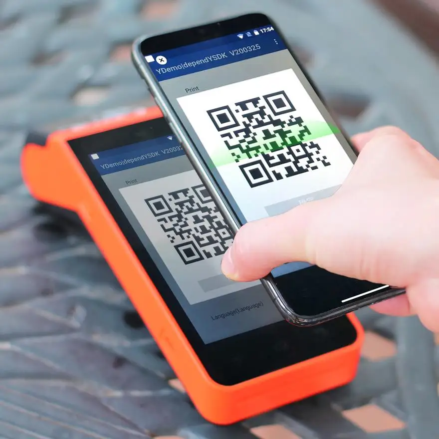 POS Terminal الدفع بطاقة الائتمان البطاقة المغناطيسية IC Chip NFC QR Code 4G Bluetooth Android طابعة حرارية مدمجة #5