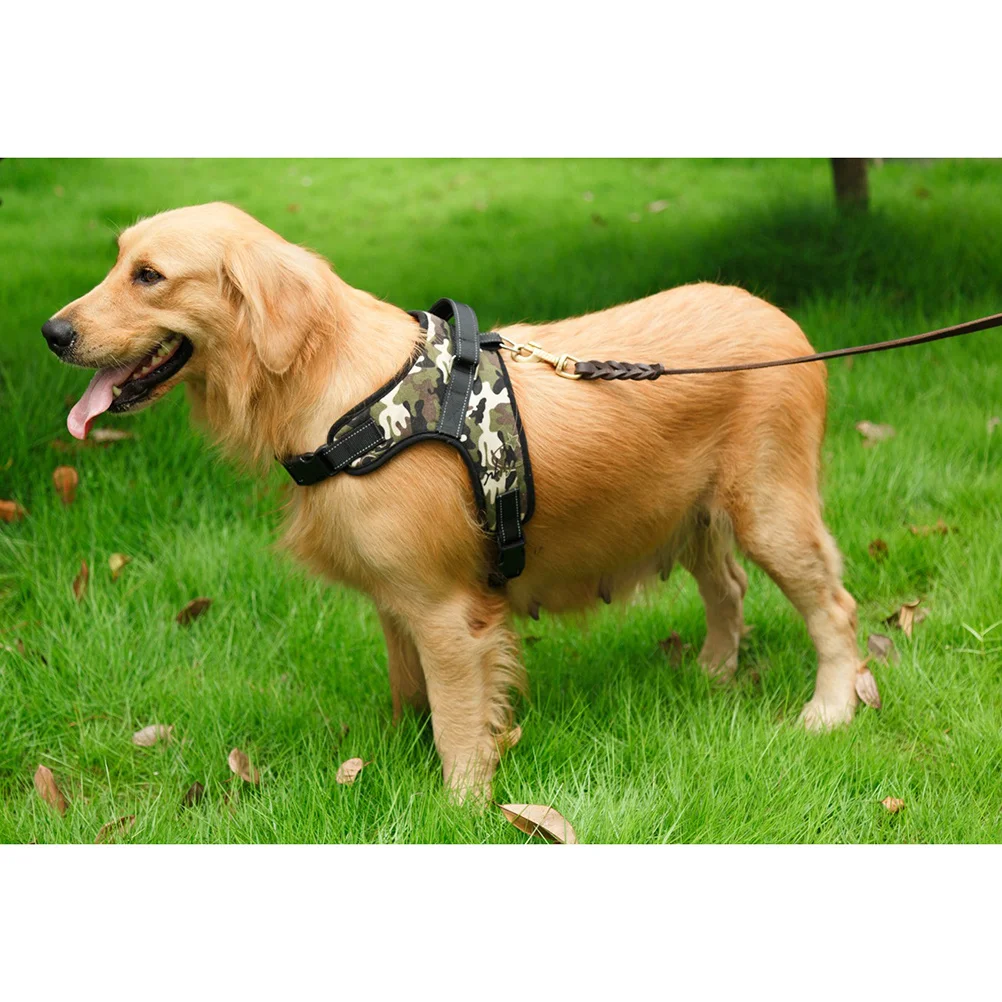 

Saddle Style Dog Harness Camouflage Oxford Cloth Size L Comfortable Control Large Medium Puppy Running Harness