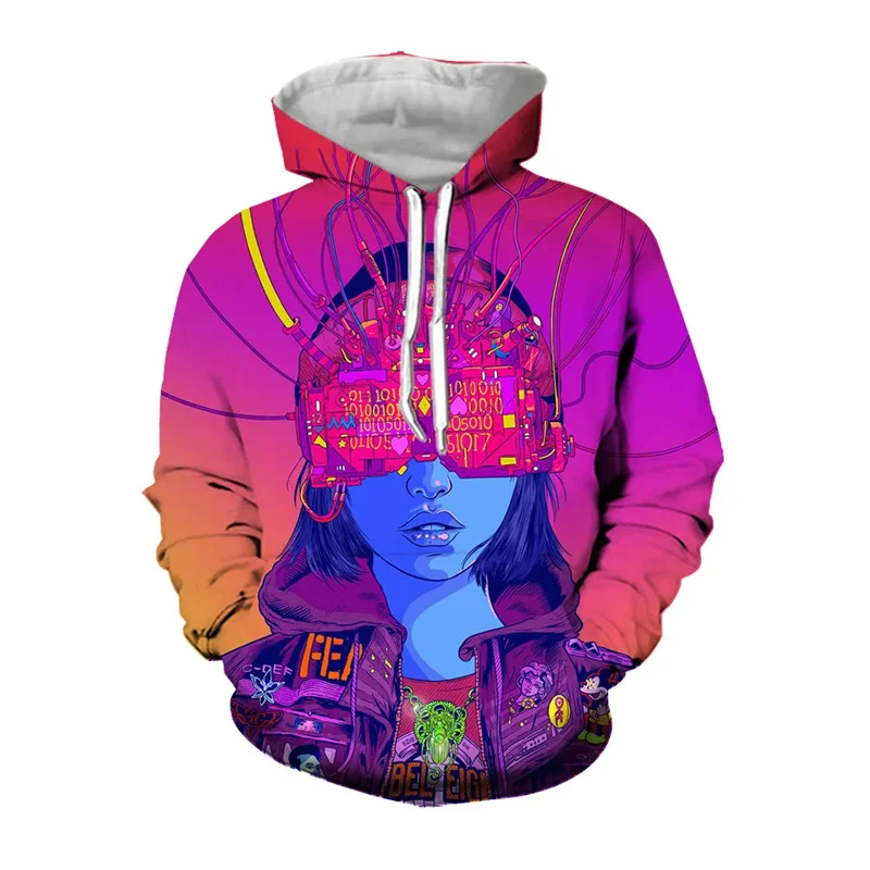 3D Cyberpunk Hacker Print Hoodies For Men Fashion Streetwear Hooded Sweatshirts Women Harajuku Y2k new in hoodies & sweatshirts