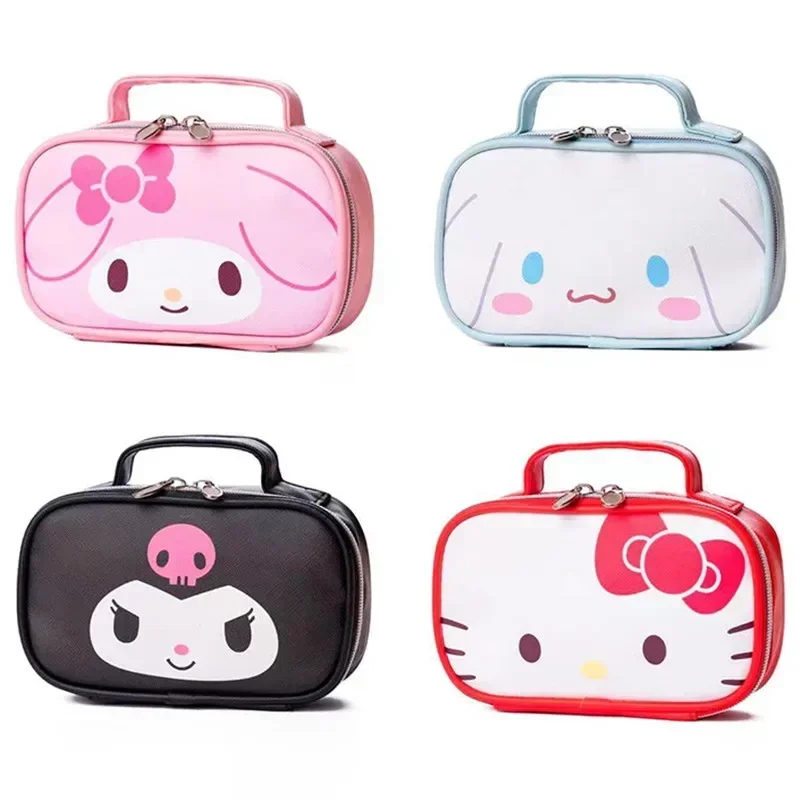 حقيبة مستحضرات تجميل للسفر Miniso-Kawaii ، Sanrio ، Hello Kittyd ، طراز Melody Kuromi Ins ، حقيبة غسيل متعددة الوظائف ، صندوق تخزين