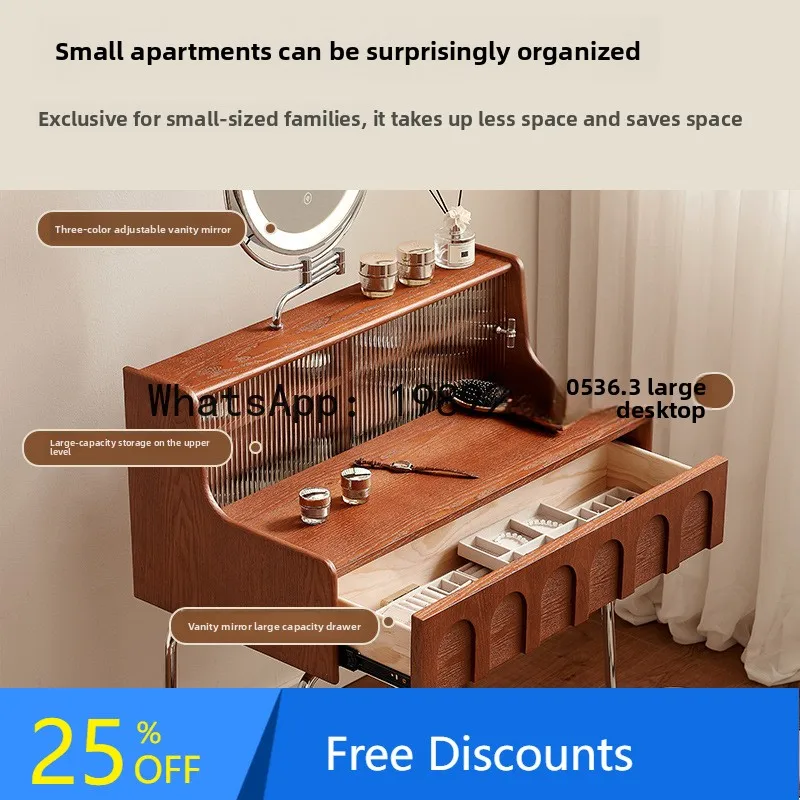 

LYY French Vintage Style Light Luxury Small Apartment Bedroom High-end Retro Bedside Makeup Table Dressing Table Vanity Table