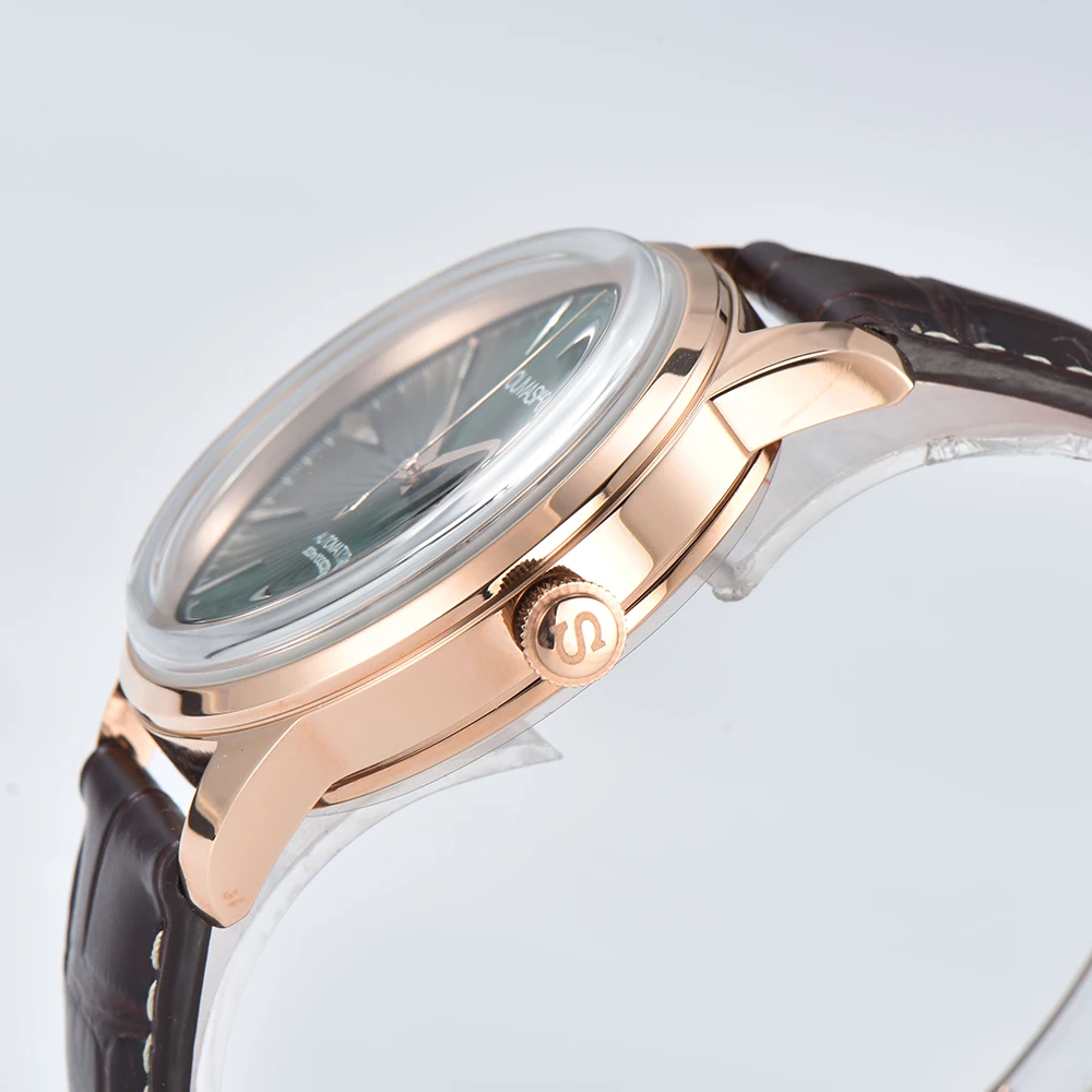 NH35 watch 40mm case 35mm Dial Hollow out cocktail style Stainless steel case and leather strap For NH35 Movement view 3