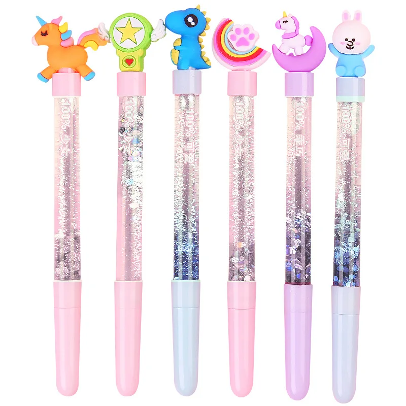 10 Stuks Toverstaf Balpen Kleine Fee Pen Kleuren Crystal Liquid Drijfzand Creatief Kantoor 0.5Mm Schrijven Schoolbenodigdheden