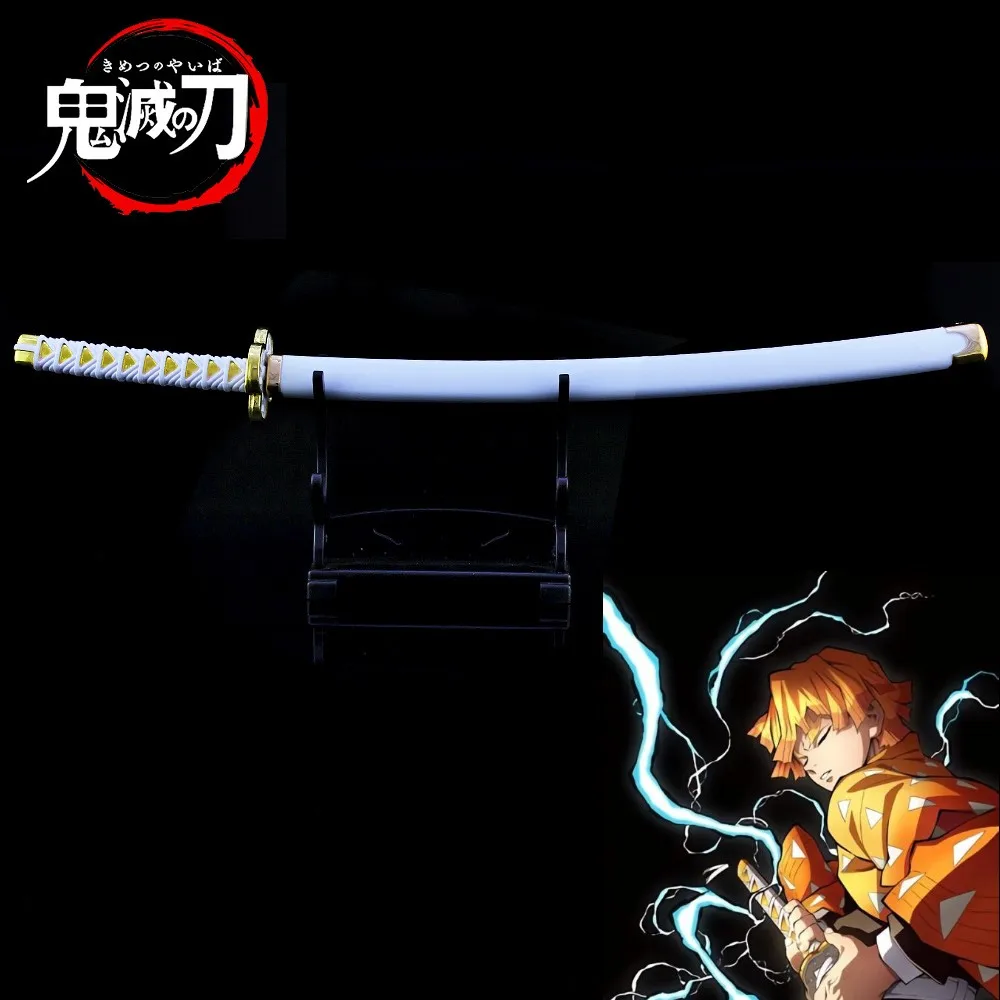 

Demon Slayer Sword Agatsuma Zenitsu Nichirin Blade Anime The Demon Slayer Corps Knife Katana Keychain Weapon Model Kids Gift Toy