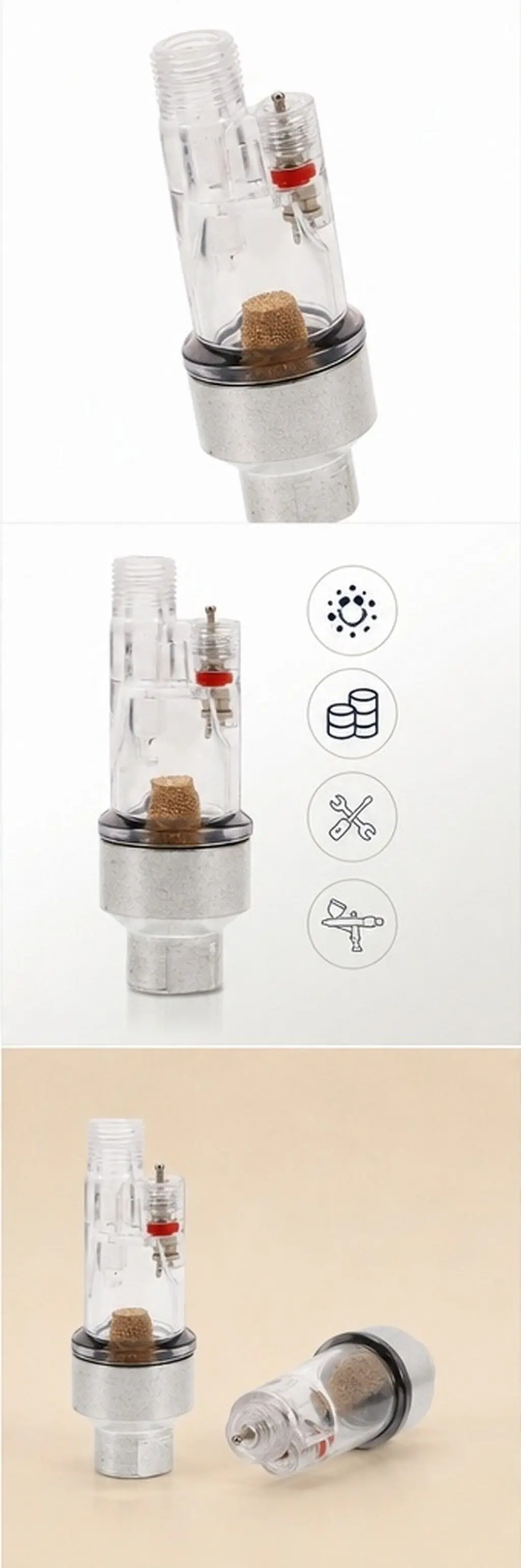 Premium Spray Pen Filter Removes Oil and Water Particles Long-Lasting Metal Plastic Design Hassle-Free Installation Compatible