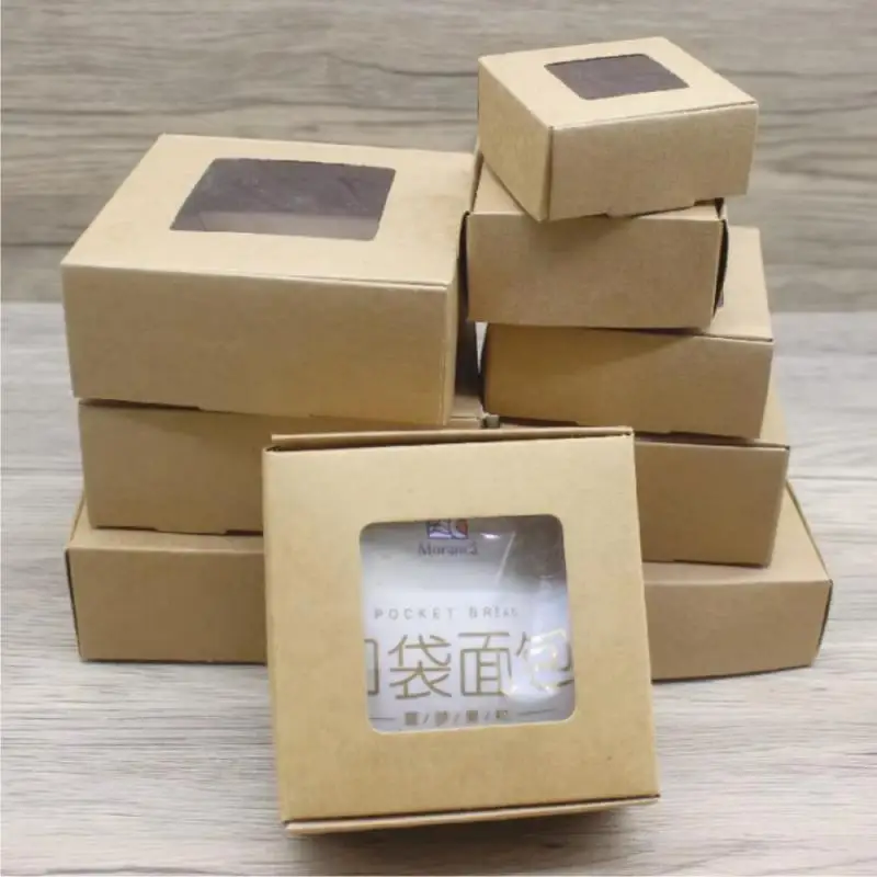 Gift Packaging White Kraft Paper, Kraft Paper Gift Box, Window Box Paper, Marble Box With Window, Christmas Packaging Box
