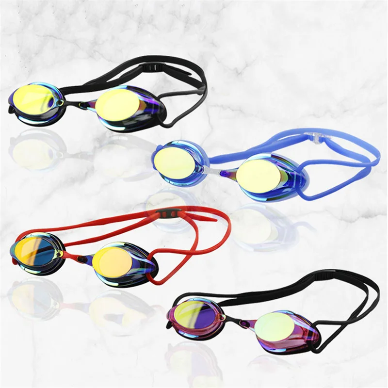 Lunettes de natation de compétition professionnelle, placage Anti-buée, imperméable, Protection UV, Gel de silice, lunettes de plongée, lunettes de course