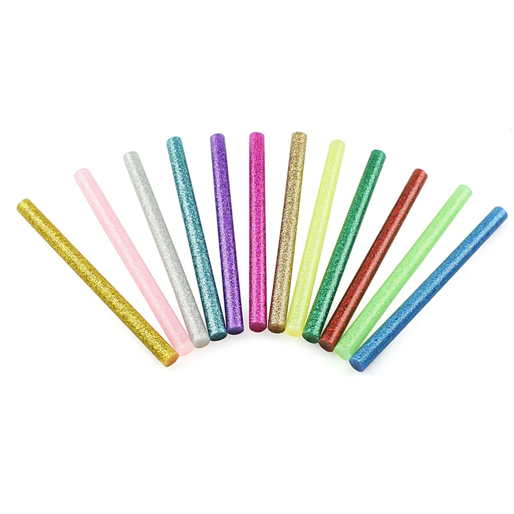 

60Pcs Hot Melt Glue Sticks Glitter Colors Mini Adhesive Sticks for DIY Art Craft Paper Wood Plastic Glass Ceramic